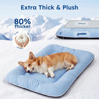ZOMISA Cooling Dog Bed Q-MAX >0.5, Cooling Crate Mat for Extra Large Dogs, Cold Kennel Pad with Chill Breathable Washable Fabric for Summer, 41x27x2'', Blue
