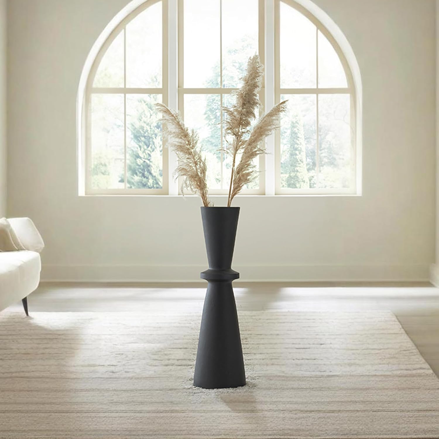 Signature Design by Ashley Collisten Modern Indoor 30" Textured Polyresin Freestanding Vase, Black