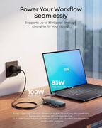 Anker Nano Laptop Docking Station Dual Monitor, 8-in-1 USB C Dock with 4K@60Hz HDMI, 10Gbps 1 USB-C, 2 USB-A, 85W PD, SD/TF Card Reader, for Dell,Lenovo, HP, and Windows Laptops (Charger Not Included)