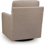 Signature Design by Ashley Freybourne Next-Gen Nuvella Casual Stain Resistant Swivel Accent Chair with Reversible Cushions, Light Brown
