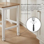 Signature Design by Ashley Gesthaven Counter Height Bar Stool, Set of 2, 24.25" Stools with Ladder Back, Solid Wood Frame, Contoured Mango Wood Veneer Seat, Kitchen Island Dining, Natural and White