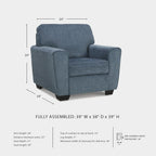 Signature Design by Ashley Cashton Modern Upholstered Chair, Blue