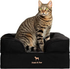 NOAH & PAW Giant Dog Bed XXL, 55x45x11 Inch, Orthopedic Dog Beds, Eggshell Memory Foam Infused with Cooling Gel, Inner Cover, Water Resistant, Machine Washable (Velvet Sofa Collection)
