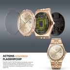 Business Luxury Smartwatch, 1.32" AMOLED HD Screen, Bluetooth 5.4 Calls, Stainless Steel Strap, 160+ Sports Modes, Fitness Watch with Heart Rate/SpO2/Sleep/Blood Pressure Monitor, iOS and Android Gold