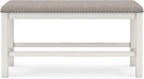 Signature Design by Ashley Robbinsdale 49" Counter Height Dining Bench, Antique White