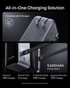 Anker Prime Power Bank, 9,600mAh Battery Pack with 65W Output Wall Charger, Supports PD 3.0 and PPS, 30W Fast Recharging, Sleek Portable Charger for MacBook Pro, iPhone 17/16 Series, Galaxy, iPad