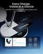 Anker Prime 3-in-1 Qi2.2 MagSafe Compatible 25W Wireless Charging Station | Smart Display, TEC Active Cooling, Apple Watch Charger, for iPhone 17, Apple Watch, AirPods Pro, and More (Adapter Included)