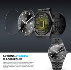 Luxury Smart Watch with Bluetooth Calls, Heart Rate/Blood Pressure/Blood Oxygen/Sleep Monitor, 1.32" AMOLED Display, 160+ Sports Modes, IP68 Waterproof, Compatible with iOS Android for Men Women Black