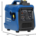 Westinghouse 1500 Peak Watt Super Quiet & Lightweight Portable Inverter Generator, Gas Powered, CO Sensor, Parallel Capable, Long Run Time,Blue