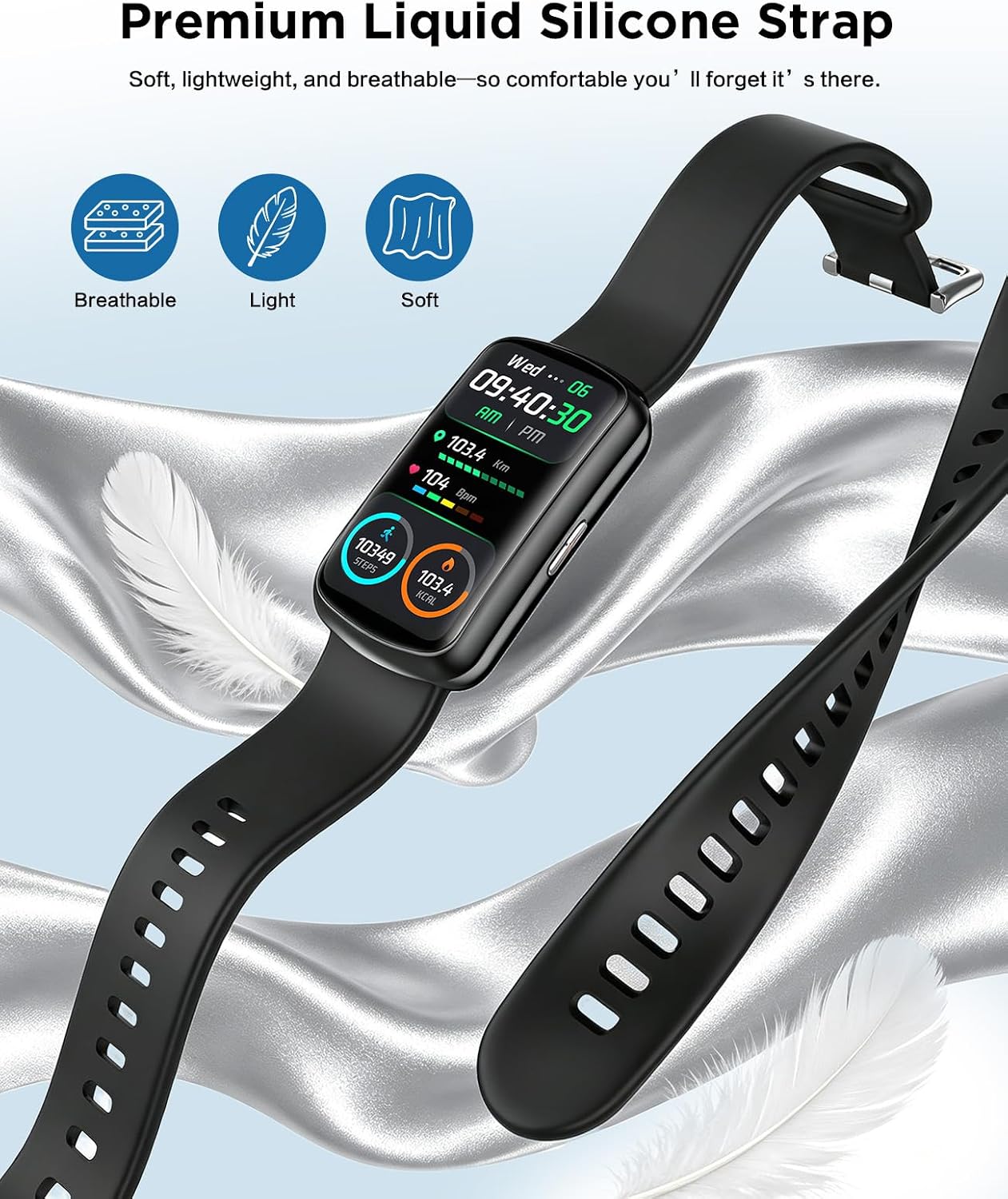 SOUYIE Smart Watch Fitness Trackers for Men Women, 1.47″ HD Curved Screen, 24/7 Heart Rate/SpO2/ Blood Pressure Monitor, Sleep Tracker, 110+ Sports Modes, Waterproof Activity Tracker for Android iOS