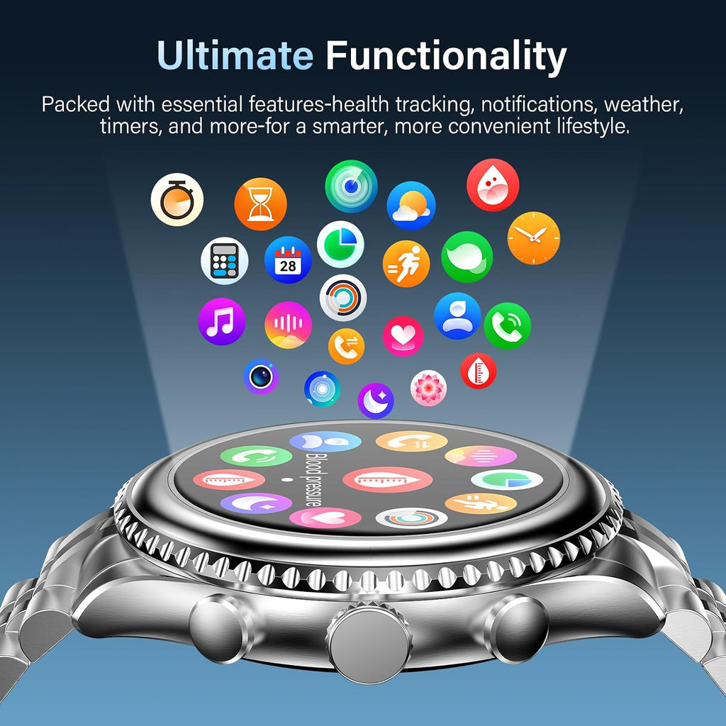 SOUYIE 2026 Smart Watch for Men Answer/Make Call for Android iPhone, 1.32" AMOLED HD Screen Mens Luxury Watch, 1st Heavy Duty Smartwatch Heart Rate Blood Oxygen Blood Pressure Sleep Monitor Pedometer