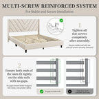 Yaheetech Queen Bed Frame Upholstered Platform Bed/Wooden Slat Support/Tufted Headboard with Wing Side/Mattress Foundation/No Box Spring Needed,Beige Queen