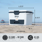 Ninja FrostVault 50qt Hard Cooler with Dry Zone | Integrated Fridge-Temp Dry Storage Drawer | Premium Heavy-Duty Insulated Cooler | Keeps Ice Cold for Days | Spanish Moss | FB151GN1
