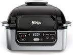 Ninja Foodi Indoor Grill & Air Fryer | 5-in-1 Grill, Air Fry, Roast, Bake, & Dehydrate | Cyclonic Grilling Technology | XL Capacity | Dishwasher Safe Parts | Black/Grey | AG301