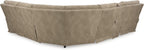 Signature Design by Ashley Next-Gen DuraPella 6-Piece Power Reclining Sectional, Zero Gravity Comfort and Adjustable Headrests, L-Shaped Faux Leather Modular Design for Living Rooms, Sand, 132" W