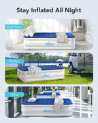 iDOO Air Mattress Full with Built in Pump, Upgraded Blow up Mattress Full, Inflatable Mattress for Home Camping and Guest Bed, 2-Min Portable & Comfortable Air Bed, Colchon Inflable