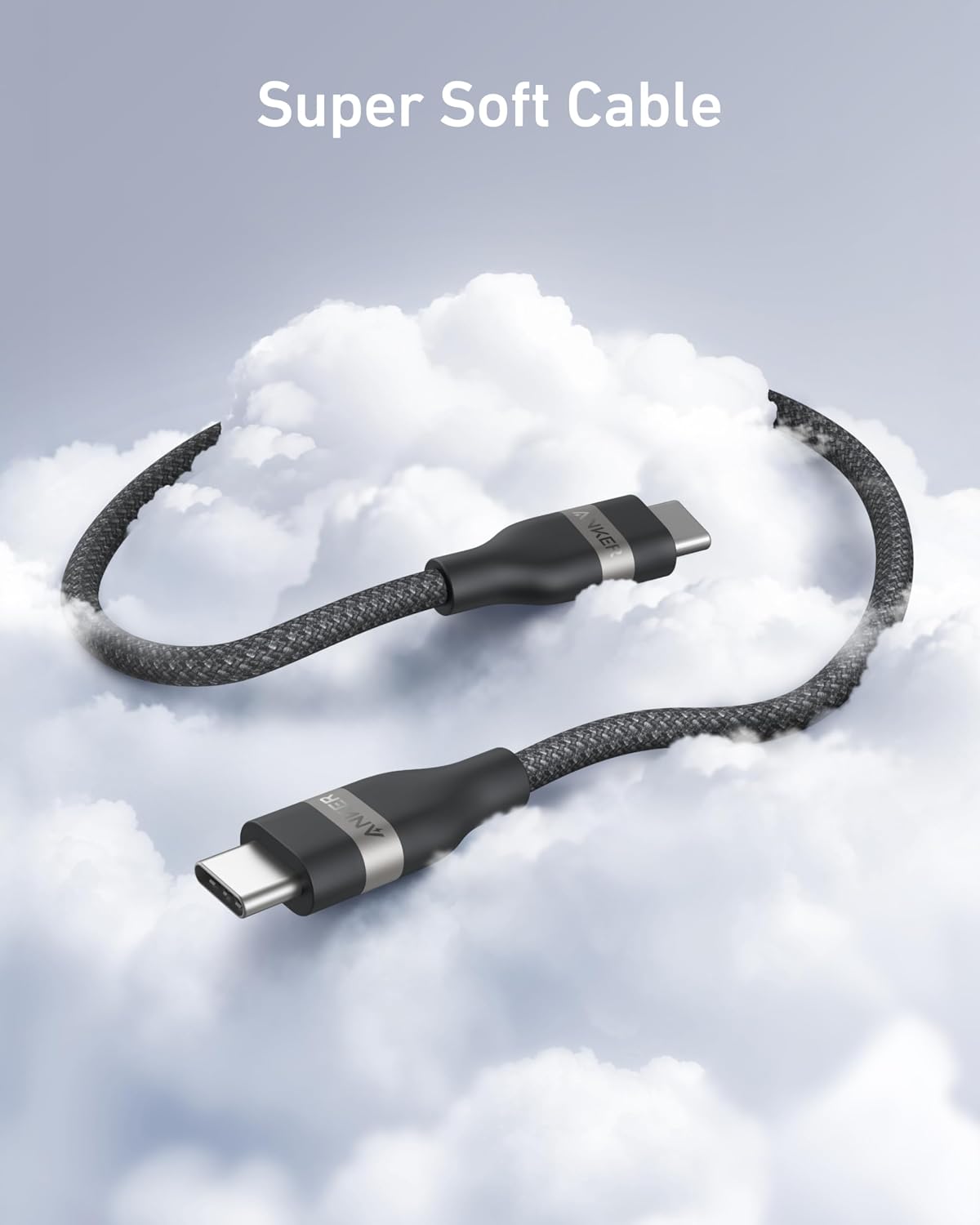 Anker Nano USB C Cable, 240W Flexible Multi-Color Braided Cord, Fast Charging Type C Charger for iPhone 17 Series, MacBook Pro and More (Black, 6ft)