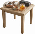 Signature Design by Ashley Gerianne Outdoor Square End Table with Slatting Styling and 5-Step Finishing Process, Eucalyptus Wood Frame, 22" High, Grayish Brown