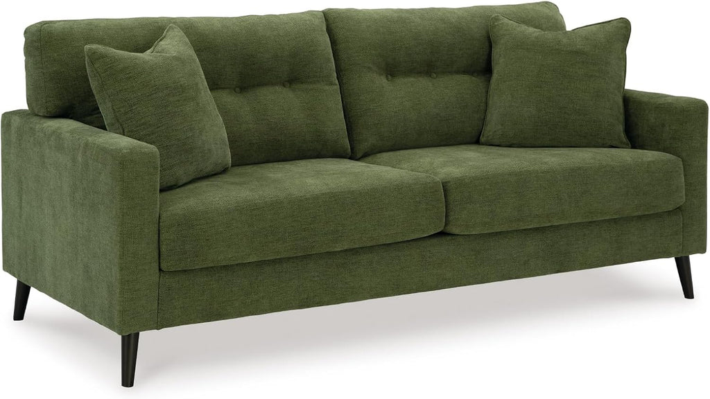 Signature Design by Ashley Bixler Sofa, No Assembly Required, Olive Green Chenille Upholstered 3-Seater Couch, Anti-Sag Platform Foundation, Button-Tufted Back, Living Room Furniture, 79 Inches
