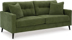Signature Design by Ashley Bixler Sofa, No Assembly Required, Olive Green Chenille Upholstered 3-Seater Couch, Anti-Sag Platform Foundation, Button-Tufted Back, Living Room Furniture, 79 Inches