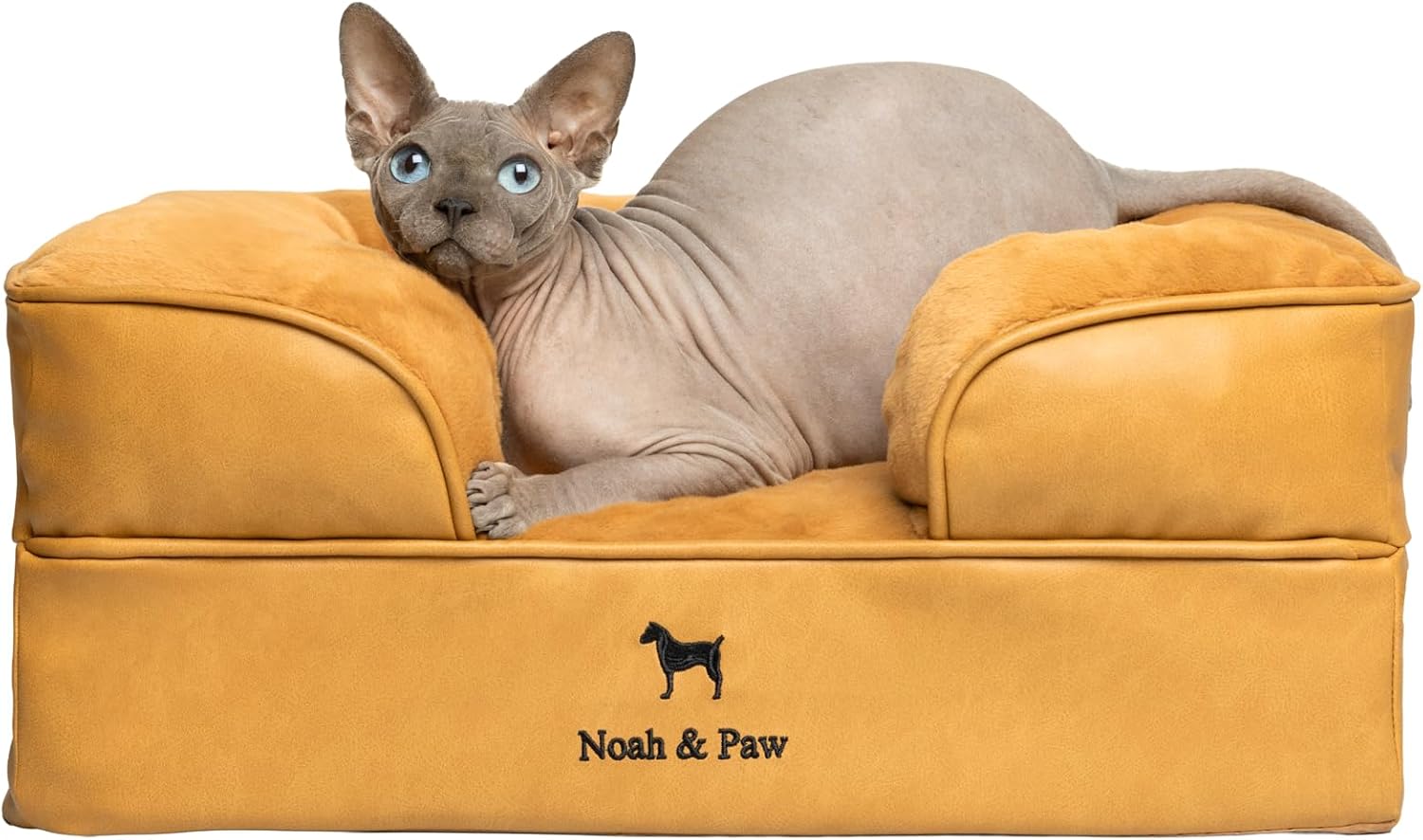 NOAH & PAW Giant Dog Bed XXL, 55x45x11 Inch, Orthopedic Dog Beds, Eggshell Memory Foam Infused with Cooling Gel, Inner Cover, Water Resistant, Machine Washable (Velvet Sofa Collection)