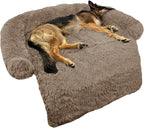 GGIB Cooling Dog Bed Mat with Bolster Pillow Washable Dog Couch Cover Breathable Summer Pet Couch Bed Protector Indoor(Large, Cooling Grey)