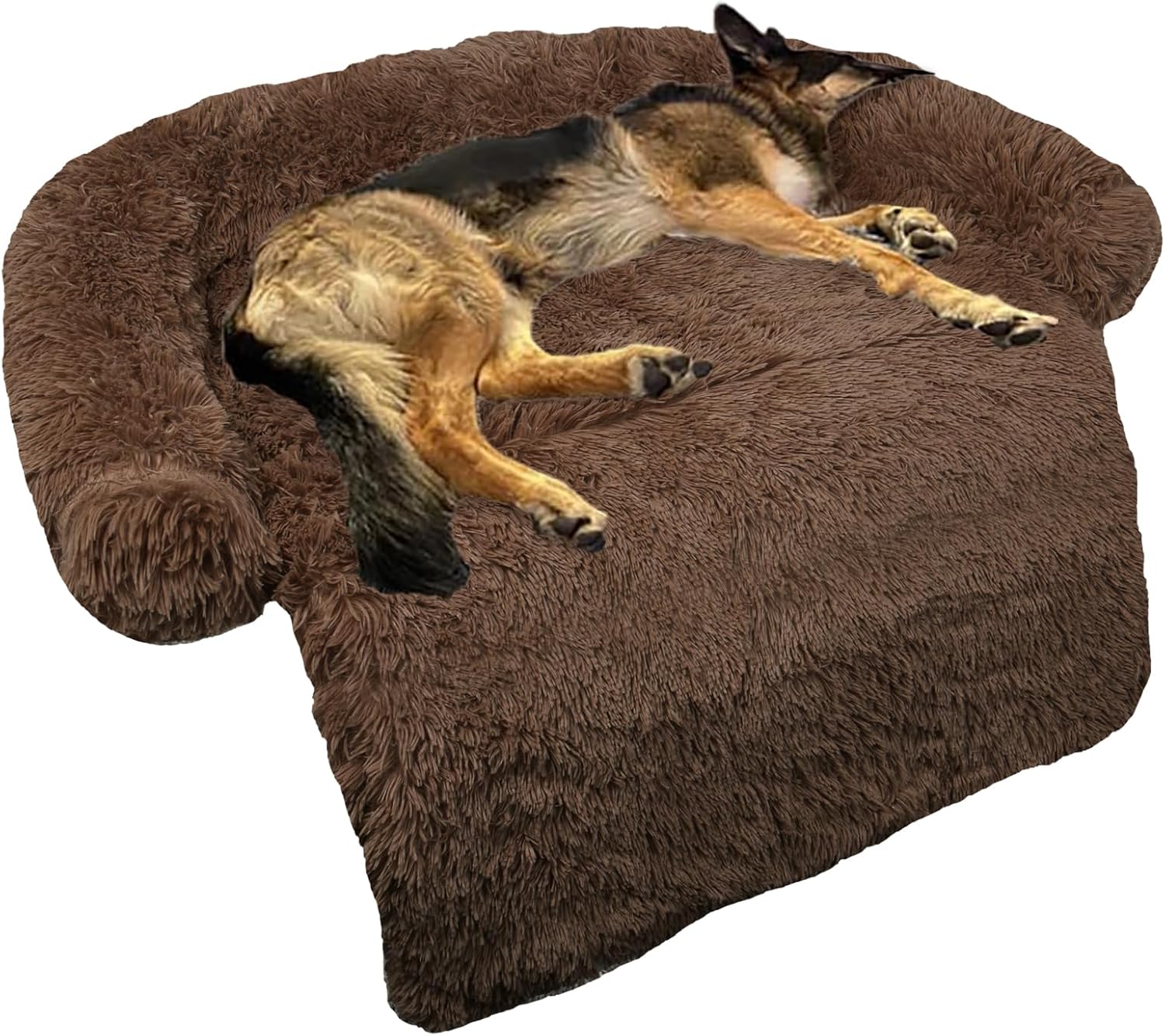 GGIB Cooling Dog Bed Mat with Bolster Pillow Washable Dog Couch Cover Breathable Summer Pet Couch Bed Protector Indoor(Large, Cooling Grey)
