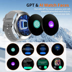 2026 AI Smart Watch with GPT, 1.43" AMOLED Corning 8H Display, Bluetooth Calls, GPS Route Tracking, 5ATM Waterproof, 150+ Sports Modes, Heart Rate Sleep Monitor, Fitness Smartwatch for Android iOS