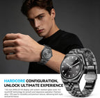 Luxury Smart Watch with Bluetooth Calls, Heart Rate/Blood Pressure/Blood Oxygen/Sleep Monitor, 1.32" AMOLED Display, 160+ Sports Modes, IP68 Waterproof, Compatible with iOS Android for Men Women Black