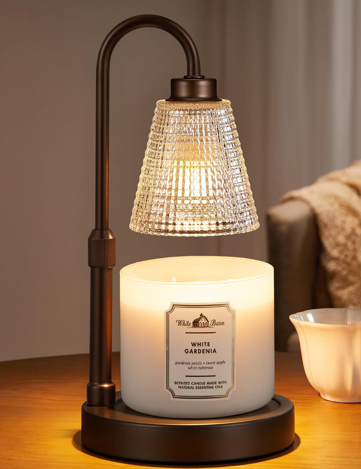 Innqoo Candle Warmer Lamp with Timer, Dimmable Candle Warmer for Jar Candles, Height Adjustable Wax Melts Warmer, Birthday Gifts for Women Mom, House Warming Gifts New Home Decor