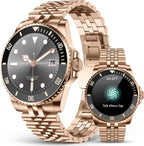 SOUYIE AI Smart Watch for Men, 1.19" AMOLED 44mm, 24/7 Heart Rate Blood Pressure Blood Oxygen Sleep Monitor, 107 Sports Tracker, IP67 Waterproof, Bluetooth Call Voice Assistant, for Android iOS Gold