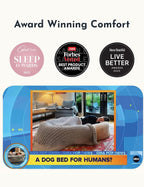 Plufl, The Original Human Dog Bed for Adults, Kids, and Pets. As Seen on Shark Tank. Comfy Plush Large Bean Bag with Memory Foam, Machine Washable, and Durable. Perfect nap and Floor Bed - Arctic Grey