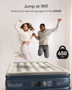 iDOO Air Mattress Full with Built in Pump, 18" Raised Comfort Blow up Mattress, Inflatable Mattress for Guests & Home, Air Bed, colchon inflable, Upgraded Four Chamber Technical Airbed