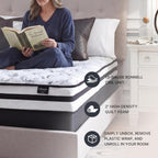 Signature Design by Ashley Queen Size Chime 8 Inch Medium Firm Innerspring Mattress with Pressure Relief Quilt Foam, Fiberglass-Free, Mattress In A Box