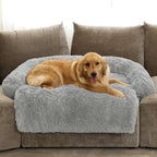 GGIB Cooling Dog Bed Mat with Bolster Pillow Washable Dog Couch Cover Breathable Summer Pet Couch Bed Protector Indoor(Large, Cooling Grey)