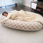 Plufl, The Original Human Dog Bed for Adults, Kids, and Pets. As Seen on Shark Tank. Comfy Plush Large Bean Bag with Memory Foam, Machine Washable, and Durable. Perfect nap and Floor Bed - Arctic Grey