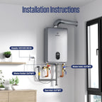 Westinghouse Tankless Water Heater Gas, 5.1 GPM 120,000 BTU Indoor Natural Gas Heater Whole House, Smart WiFi&App Control, CSA Certified, ±1°F Temperature Stability, Non-Condensing for 2-4 Fixtures