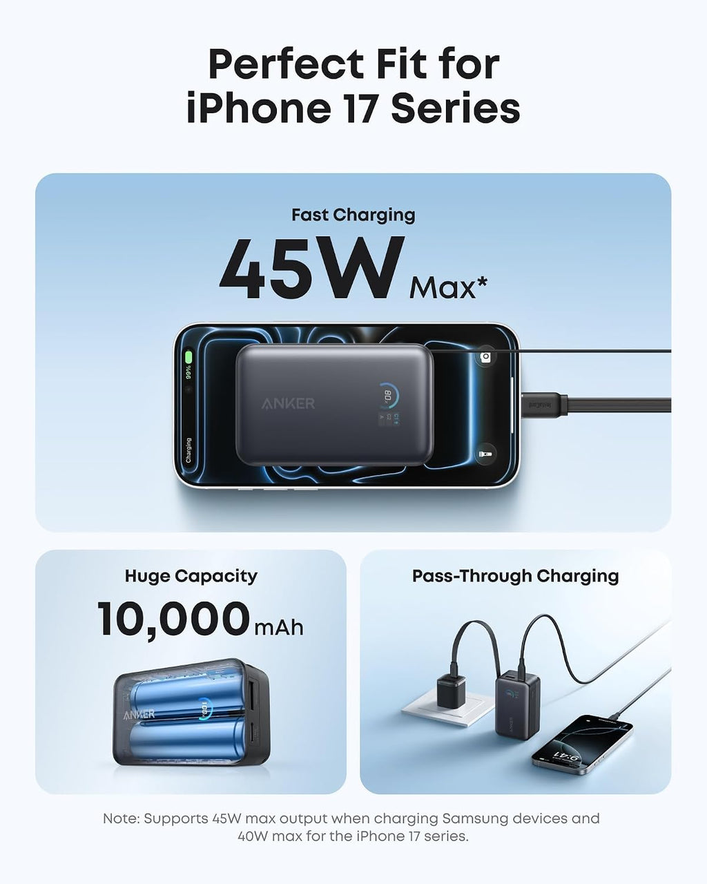 Anker Nano Power Bank, 45W 10,000mAh Portable Charger, iPhone Battery Pack | Built-In Retractable USB-C Cable, for iPhone 17 / 16 Series, iPad, Galaxy, Pixel, and More, Compact Travel Design