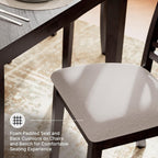 Signature Design by Ashley Langwest Dining Table Set for 6, Transitional 6-Piece Wood Kitchen Table and Chairs Set with Bench, Cushioned Seats, Cherry Brown