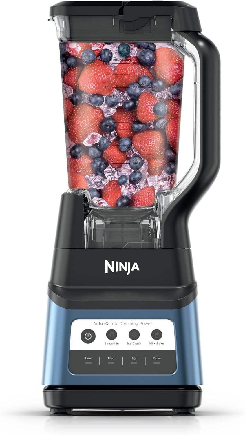 Ninja Professional Plus Blender Premier | Max Power Smoothie Blender, Ice Cream Maker, Frozen Drink & Margarita Machine | 3 Auto IQ™ Presets, 1400 W, 72oz Total Crushing Pitcher | Blue | BN701BLBRN