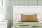 Signature Design by Ashley Hallityn Twin Panel Platform Bed, Casual Scalloped Bed Frame, Engineered Wood, for Kids and Youth Bedrooms, Matte White