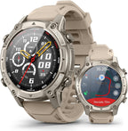 Men's Outdoor Smartwatch, Standalone GPS & Offline Maps, 5ATM Waterproof, 1.43" AMOLED, 4GB Memory, 178 Sports Modes, Compass, Heart Rate/SpO2/Stress/Sleep Monitor, Compatible Android and iOS Khaki