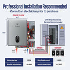 Westinghouse 24kW Electric Tankless Whole House Water Heater, 5.6 GPM Instant Hot Water on Demand, 240V, WIFI & Self Modulating High Efficiency, Copper Heating, LED Display, ETL Certified