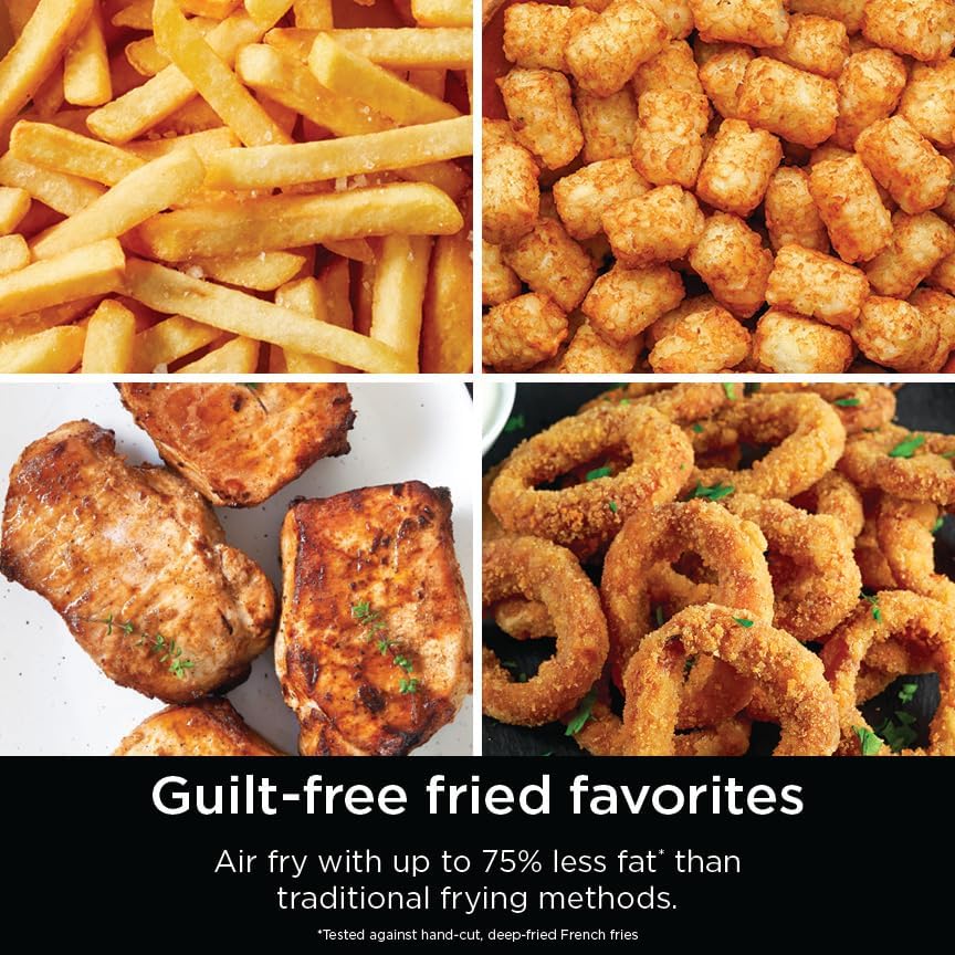 Ninja DoubleStack XL Smart Air Fryer, 2-Basket, 10 QT, 6-in-1, DoubleStack Technology Cooks 4 Foods at Once, Space Saving Design, Air Fry, Broil, Bake SL451