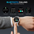 SOUYIE AI Smart Watch, DA GPT Waterproof Smartwatch, 1.19-inch AMOLED Display, 24/7 Heart Rate, Blood Oxygen, Blood Pressure, Sleep Monitor, 107 Sports Modes, Compatible Android and iOS Silver Black