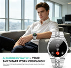 Smart Watch with 1.32" AMOLED Display, Bluetooth 5.4 Calls, 160+ Sports Modes, Fitness Tracker with Heart Rate/SpO2/Blood Pressure/Sleep Monitor, Waterproof Watch for Men Women Android and iOS Silver