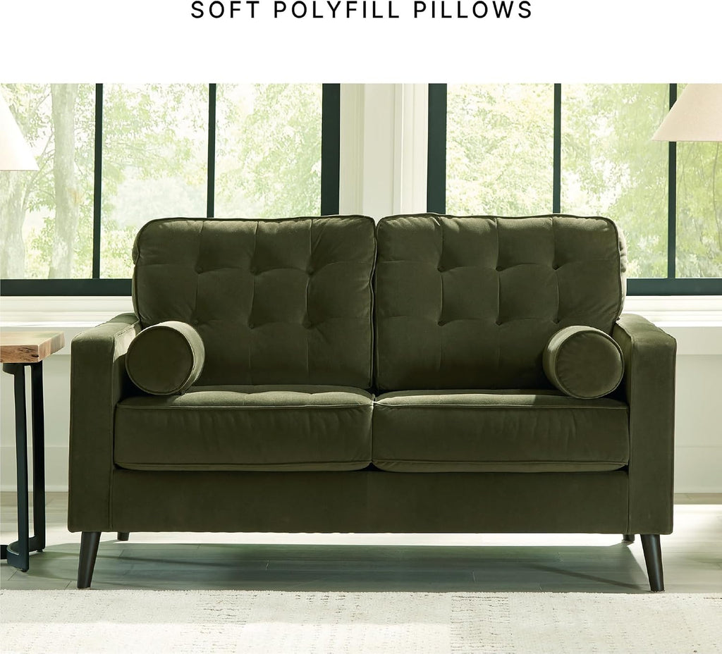 Signature Design by Ashley Reveon Lakes Contemporary Loveseat with Tufted Cushion and Removable Cushion, Green