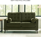 Signature Design by Ashley Reveon Lakes Contemporary Loveseat with Tufted Cushion and Removable Cushion, Green