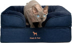 NOAH & PAW Giant Dog Bed XXL, 55x45x11 Inch, Orthopedic Dog Beds, Eggshell Memory Foam Infused with Cooling Gel, Inner Cover, Water Resistant, Machine Washable (Velvet Sofa Collection)