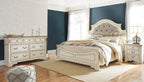 Signature Design by Ashley Realyn French Country 7 Drawer Dresser, Two-Tone Chipped White and Distressed Wood Finish, Smooth-Gliding Bedroom Storage, Ideal for Master Suites, 64" W